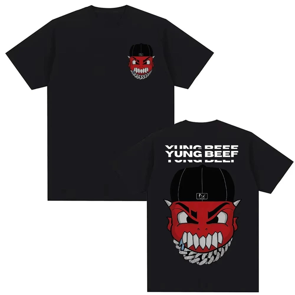 Rapper Yung Beef Album Pattern T-shirt 2026 Spring/summer Men Harajuku Gothic Hip Hop Casual Comfortable T-shirt Y2K