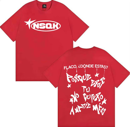 Rapper Nsqk Do You Think about Me Letters Print T-shirt Mens Popluar Hip Hop Comfort T-shirts Casual Y2K Short Sleeve Tshrits