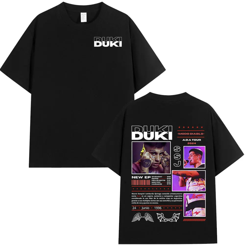Rapper Duki ADA Tour Merch T-shirt Men's Women Clothing Cotton Cozy Oversized T-shirts Hip Hop Short Sleeve T Shirts Streetwear