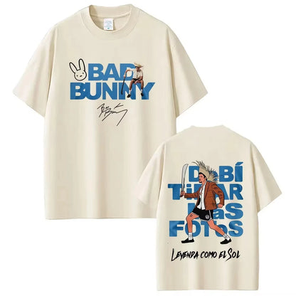 Rapper Bad Bunny Tour 2026 Debi Tirar Mas Fotos DTMF Merch T-Shirts Men's Fashion Hip Hop Pop Music Short Sleeve Streetwear