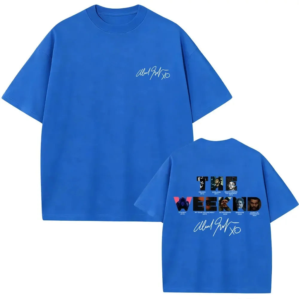 Rapper The Weeknd Music Album Cover Graphic T Shirt Men Women Hip Hop Fashion Oversized T-shirt Male Casual Cotton Retro Tshirt
