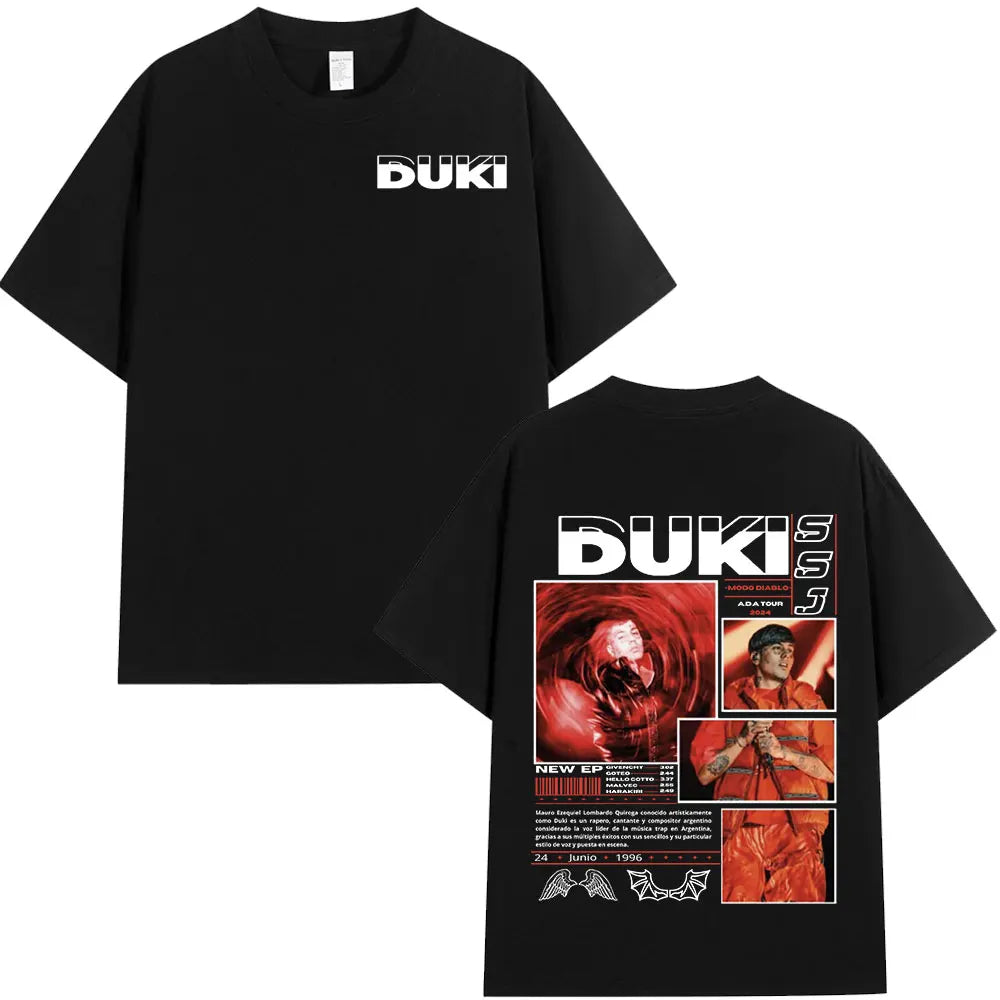 Rapper Duki ADA Tour Merch T-shirt Men's Women Clothing Cotton Cozy Oversized T-shirts Hip Hop Short Sleeve T Shirts Streetwear