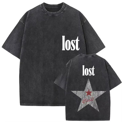 Rapper MGK Day Lost Americana Tour 2026 Vintage Washed T Shirts Men's Women Hip Hop Punk Gothic Short Sleeve T-shirts Streetwear