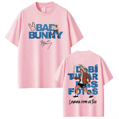Rapper Bad Bunny Tour 2026 Debi Tirar Mas Fotos DTMF Merch T-Shirts Men's Fashion Hip Hop Pop Music Short Sleeve Streetwear