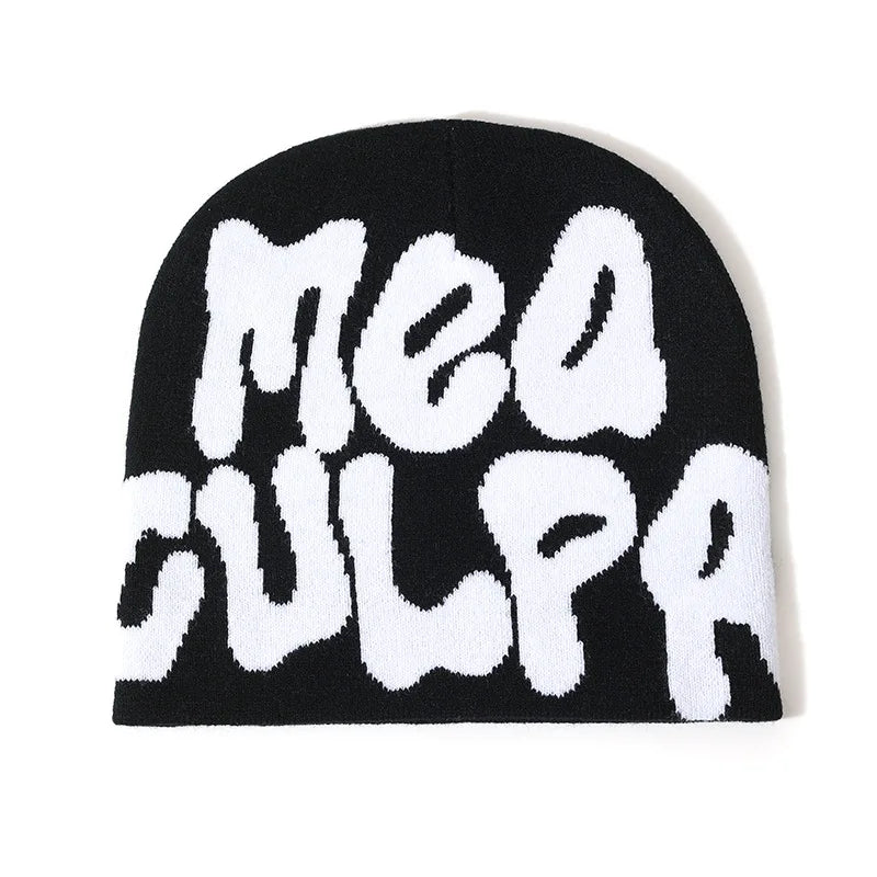 Hip-Hop Knitted Hat Kpop Beanies Hat Street Pullover Hat for Men Women Winter Outdoor Riding Sports Hat Elastic Skullies Hat