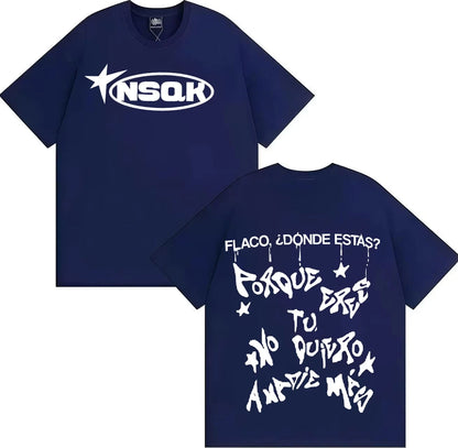 Rapper Nsqk Do You Think about Me Letters Print T-shirt Mens Popluar Hip Hop Comfort T-shirts Casual Y2K Short Sleeve Tshrits