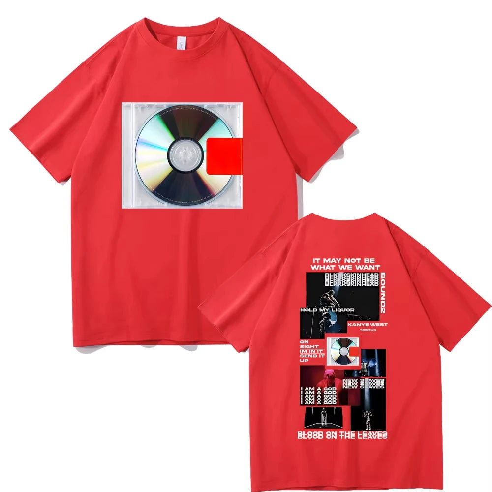Rapper Kanye West Yeezus It May Not Be What We Want Album Cover T-shirt Men's Hip Hop Vintage T Shirt Male Oversized Streetwear
