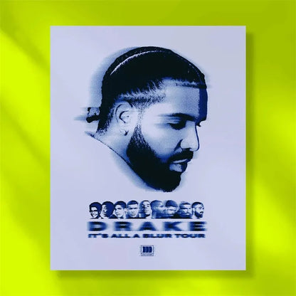 Black and White Drake Concert Cover Poster Aesthetic Pop Rapper Music Album for All the Dogs Canvas Print Wall Art Room Decor