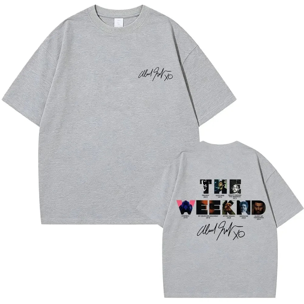 Rapper The Weeknd Music Album Cover Graphic T Shirt Men Women Hip Hop Fashion Oversized T-shirt Male Casual Cotton Retro Tshirt