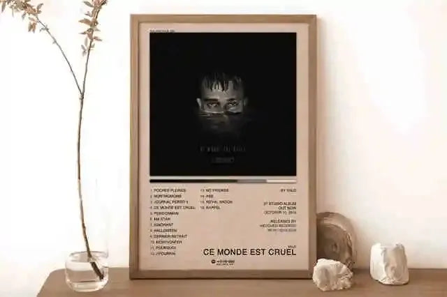 New French Pop Rapper Music Album Poster Aesthetics For Wall Art Mural Room Decor Canvas Print Pirture Office Hip Hop Band