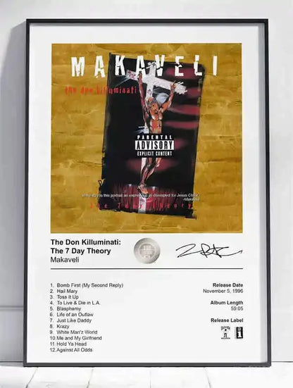 Black and White Pop Hip Hop Rapper 2PAC Posters Tupac Music Album Cover Aesthetic for Room Canvas Painting Art Wall Home Decor