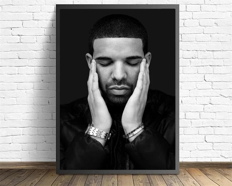 Black and White Drake Concert Cover Poster Aesthetic Pop Rapper Music Album for All the Dogs Canvas Print Wall Art Room Decor