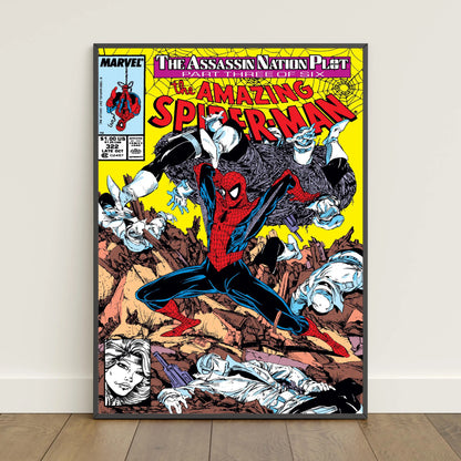 Spiderman Comic Book Covers Poster _ Peter Parker Wall Art _ Movie Canvas Print