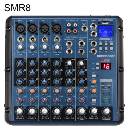 FREEBOSS 6 8 Channels Mixing Console 2 Stereo 16 DSP Professional Audio Mixer USB Record Bluetooth DJ Karaoke Sound Table SMR6/8