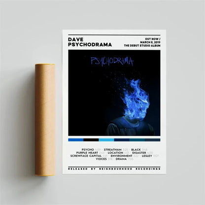 Pop Rapper Music Album Cover DAVE Poster Aesthetic Hip Hop Rock Were All Alone In This Together Canva Print Wall Art Room Decor