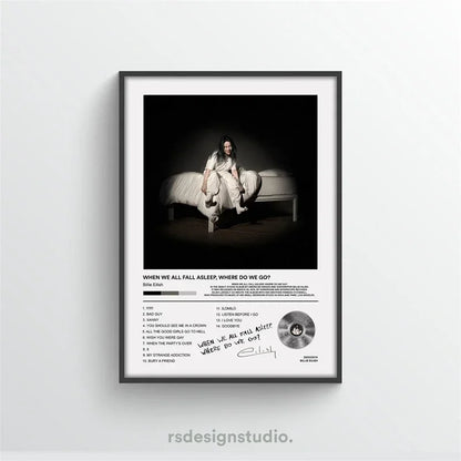 Rap Music Album Cover Happier Than Ever Poster Aesthetic Rapper Hip Hop Rock Canvas Wall Art Ideal for Room Decor