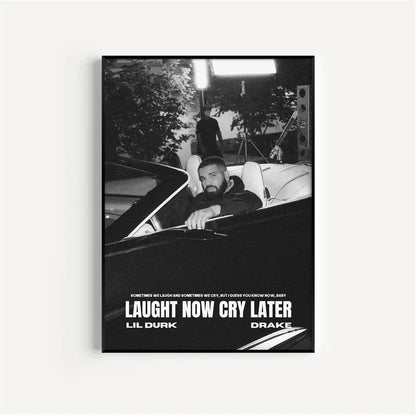 Black and White Drake Concert Cover Poster Aesthetic Pop Rapper Music Album for All the Dogs Canvas Print Wall Art Room Decor