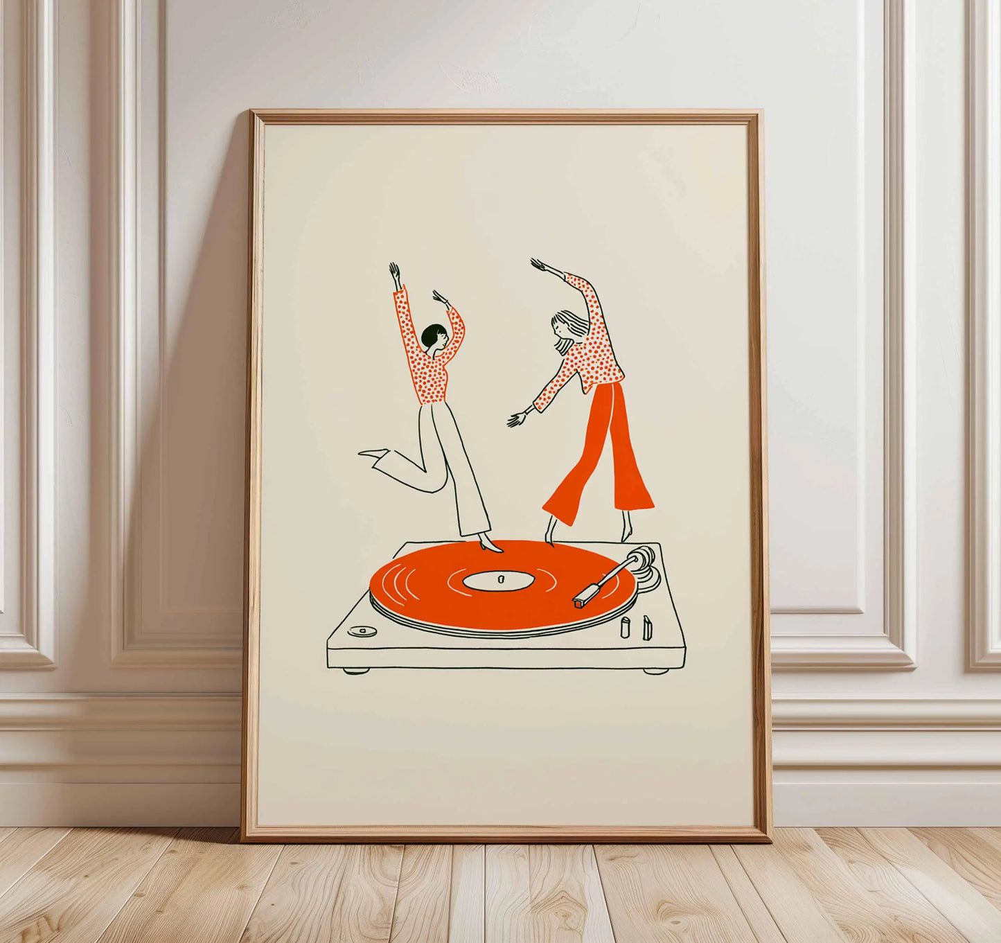 Modern Pop Record Player Music Posters DJ Hip Hop Dancing Couple Prints Canvas Painting Wall Art Pictures Home Living Room De