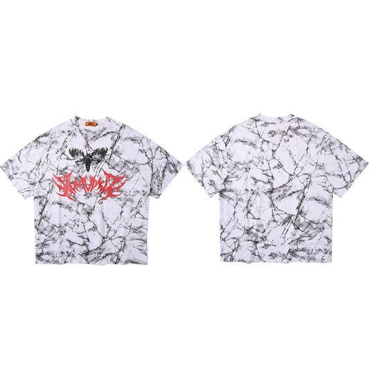 Hip Hop T Shirt Men 2025 Streetwear Oversize Dark Style Tshirt Short Sleeve Cotton Loose T-Shirt Summer Clothes Street Wear New