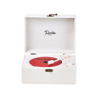 Vintage Leather CD Player Two-way Bluetooth 5.0 Built-in Speaker Portable Rechargeable CD Music Player USB Lossless Player