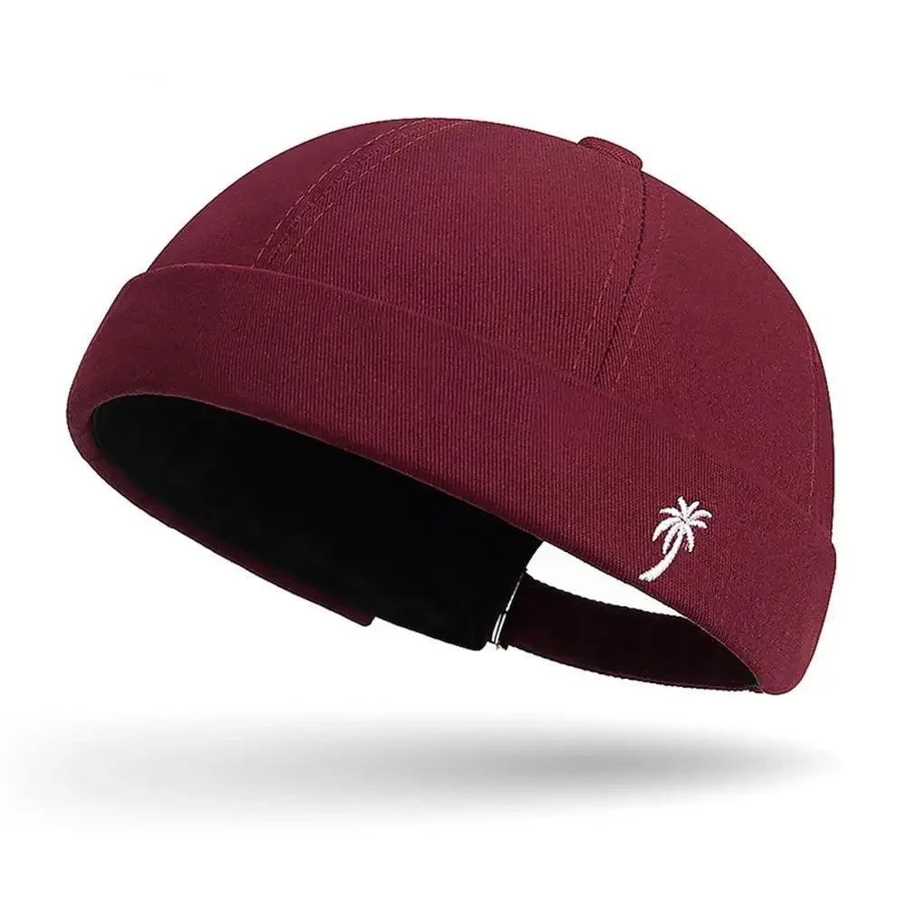 Beanie Hats Men Women Spring Autumn Landlord Hat Streetwear Hip Hop Brimless Hat Embroidered Coconut Tree Docker Cap Wholesale