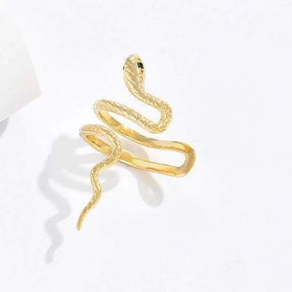 1PC Hip Hop 3D Snake Shape Clip-On Earring For Women Exquisite Rhinestone Shiny Zinrcon Snake Eyes Trendy Party Jewelry