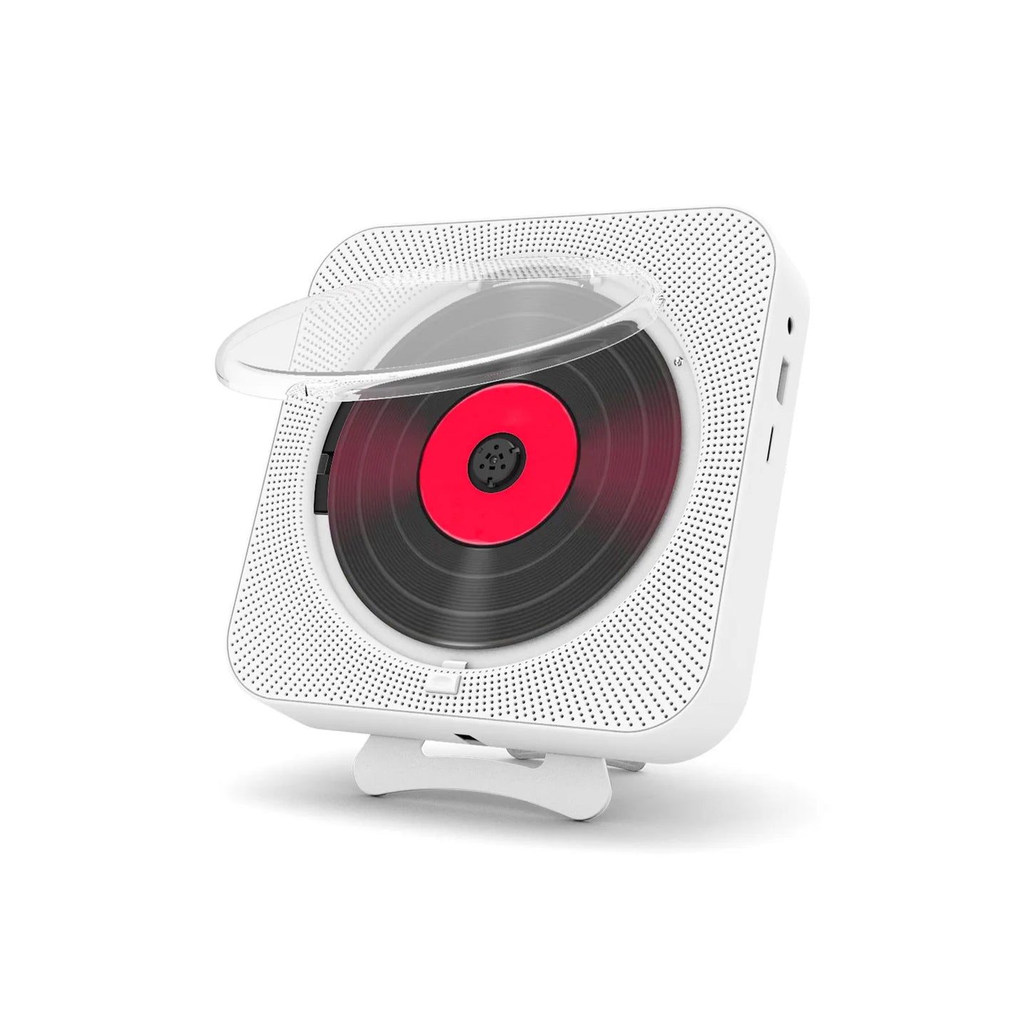 KC-909 Portable CD Player Built-in Speaker Stereo with Double 3.5mm Headphones Jack LED Screen Wall Mountable CD Music Player