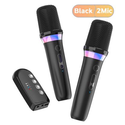 DS-K2 Karaoke Companion Bluetooth 5.3 Wireless Dynamic Microphones RGB Colorful Light Stereo DSP Mixer System For Wired Speaker