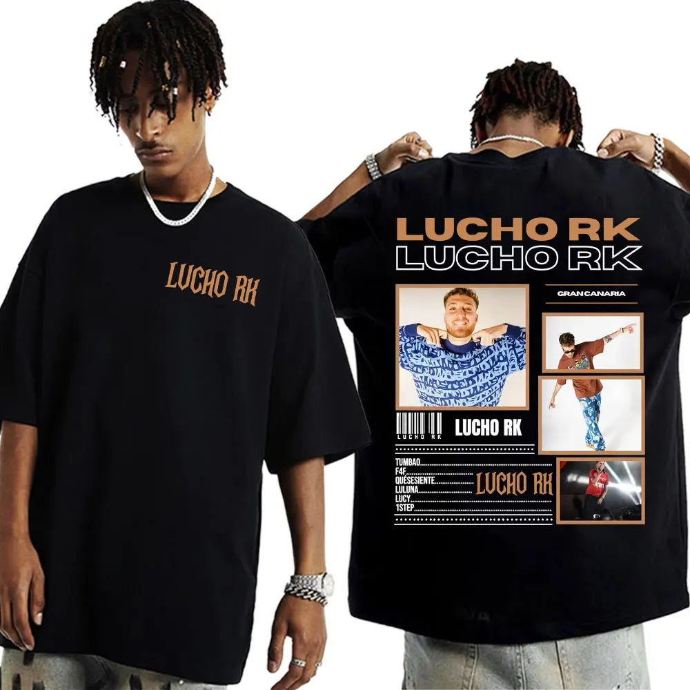 Rapper Lucho Rk Album Tour 2025 Merch T-shirts for Men Harajuku Hip Hop Pop Music T Shirt Unisex Casual Cotton Short Sleeve Tees