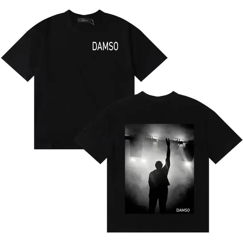 Singer Damso Harajuku Graphics Short Sleeve T Shirt Mens Womens Hip-Hop French Rapper High Quality Casual Loose Tshrit Teenagers