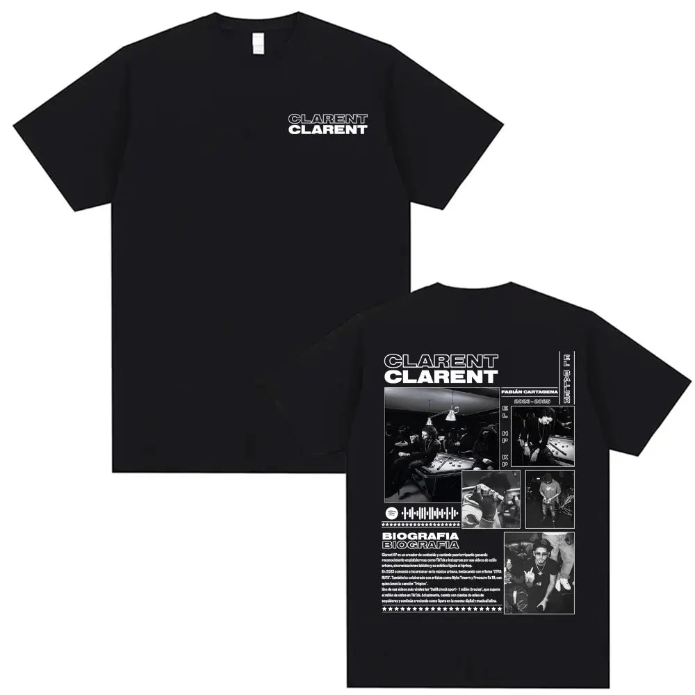Rapper Clarent Kp Album 2025 Tour Cover T Shirts Men Women Harajuku Hip Hop Streetwear Tee Shirt Casual Cotton Oversized T-shirt