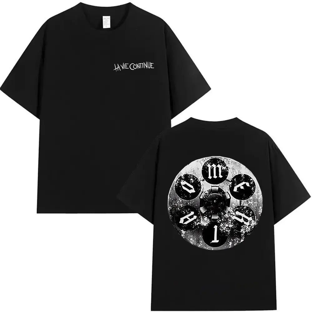 Rapper La Vie Continue Maes Album 2025 Merch T Shirts Men's Hip Hop Retro Style Short Sleeve T-shirt Pure Cotton Tees Streetwear