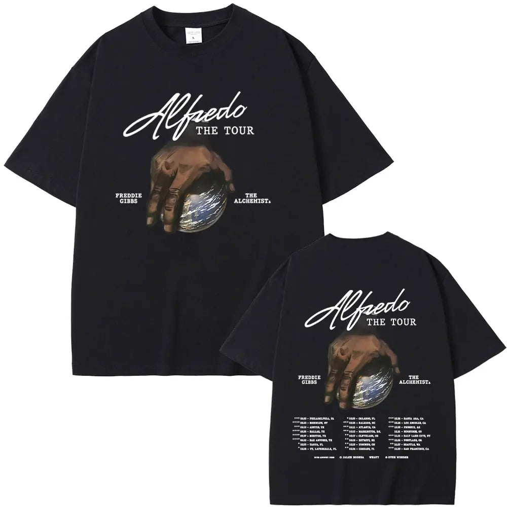 Rapper Freddie Gibbs and The Alchemist Alfredo The Tour 2025 T-shirt Men Women Hip Hop Fashion Pop Music T Shirts Short Sleeve