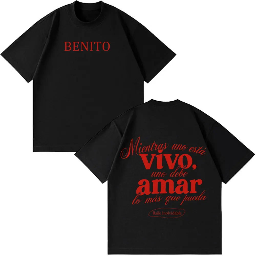 Rapper Bad Bunny Fashion Graphics 2026 Tour Tshirt Men Women Loose Casual Aesthetic Trendy T Shirts Hip-hop T-shirts Streetwear