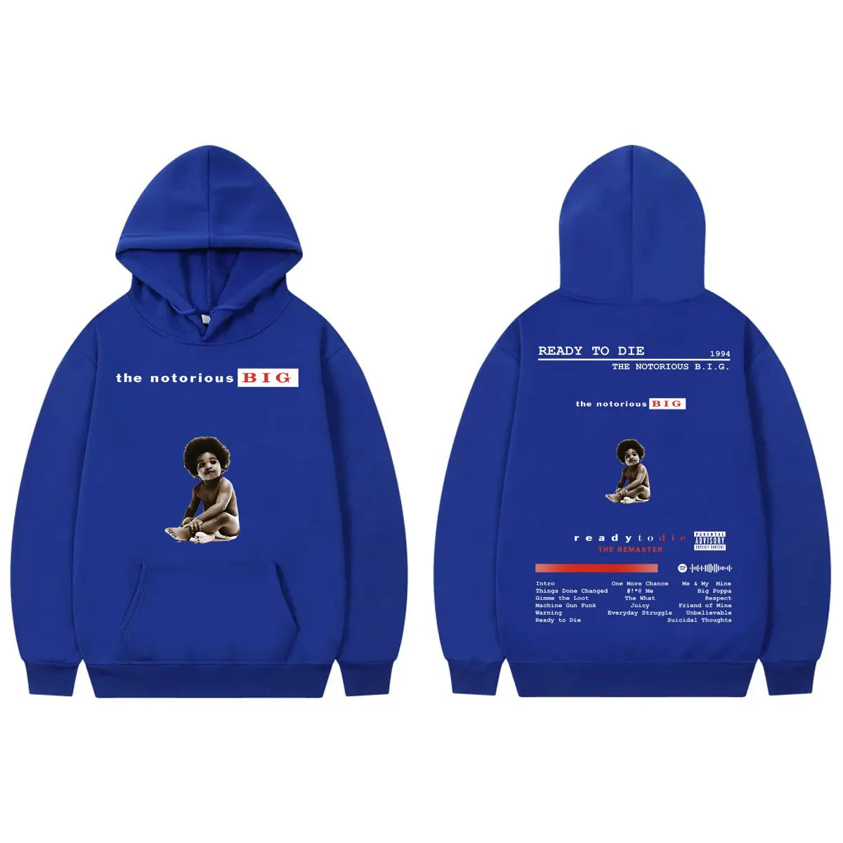 Rapper The Notorious Big Hoodie Ready To Die Album Merch Pullovers Men's Women's Clothing Fashion Hip Hop Sweatshirts Streetwear