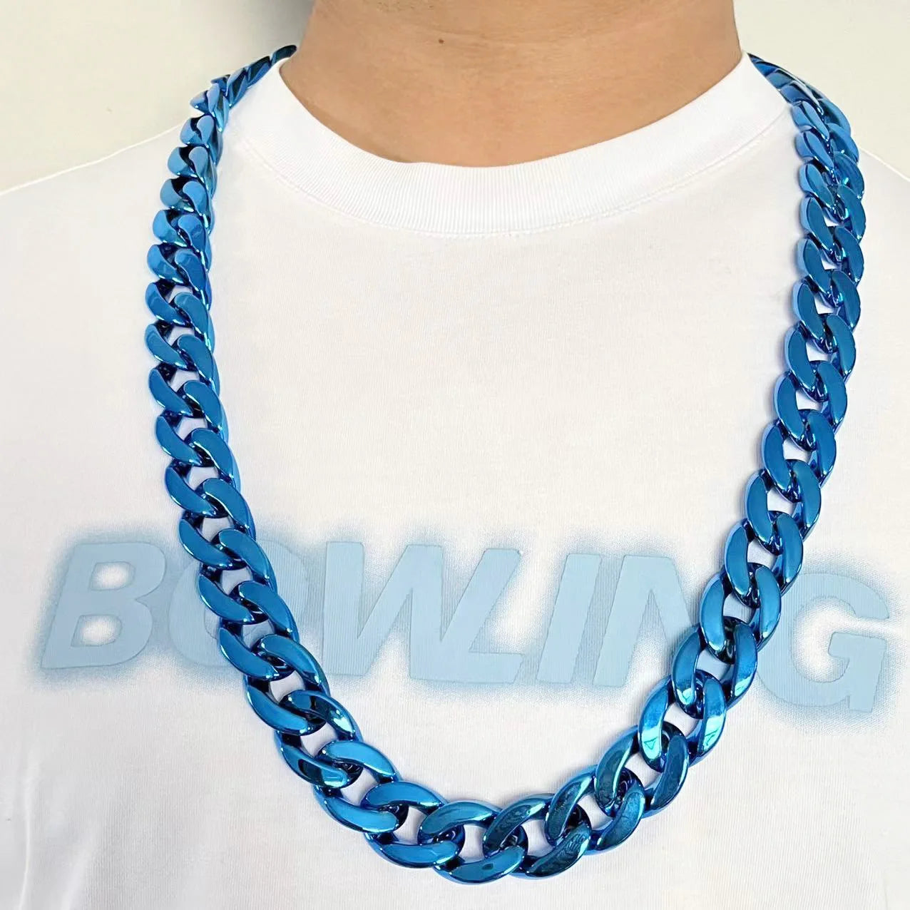 1pcs Hip hop necklace personalized thick plastic Cuban chain punk festival performance party gift fanchain
