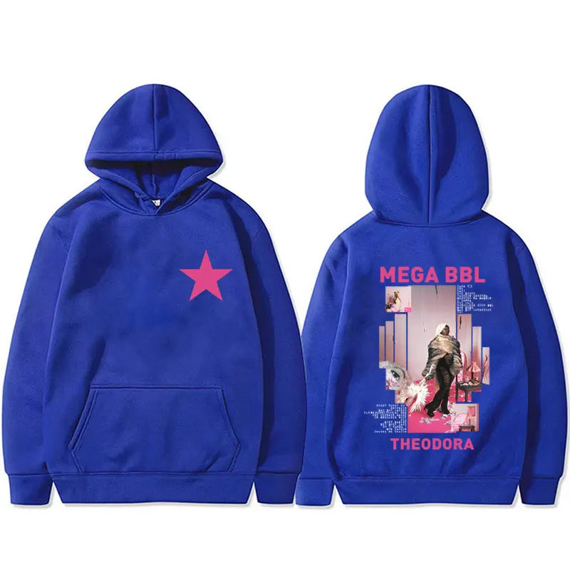 Rapper Theodora Mega Bbl Album Graphic Hoodie Men Women Hip Hop Fashion Pop Music Sweatshirt Male Casual Vintage Pullover Coat