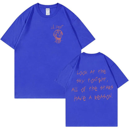 Rapper Lil Peep Tour Concert Graphic T Shirt Men's Fashion Cotton Short Sleeve T-shirt Unisex Hip Hop Oversized Tees Streetwear