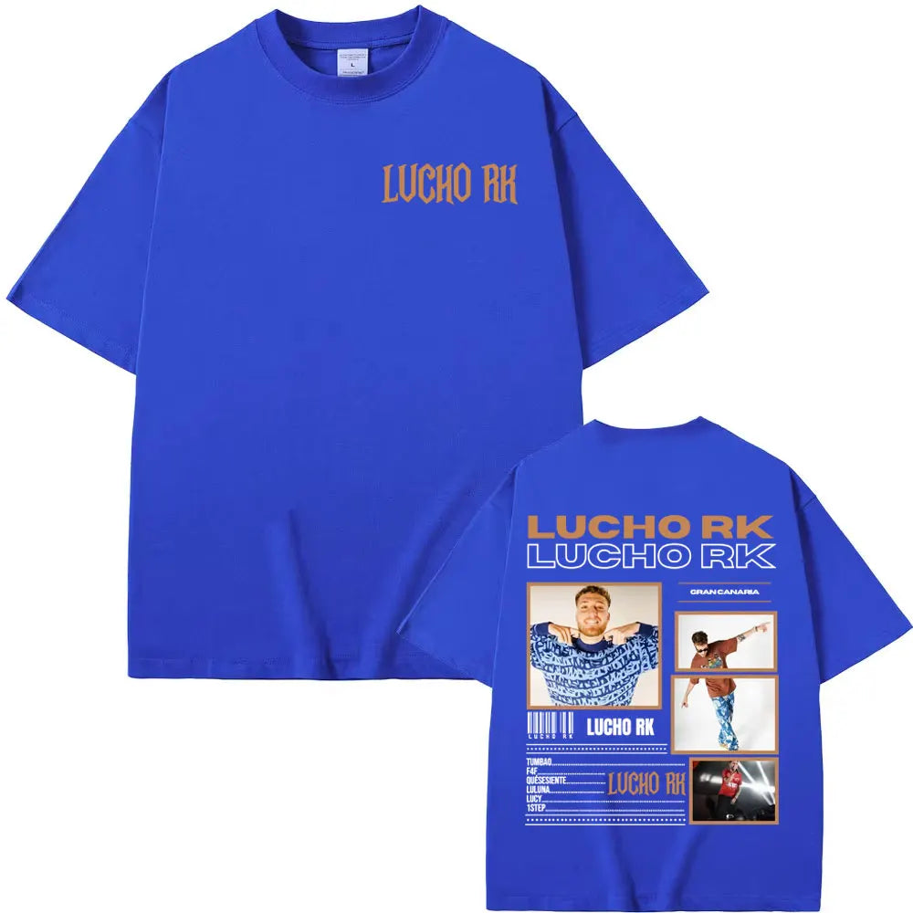 Rapper Lucho Rk Album Tour 2025 Merch T-shirts for Men Harajuku Hip Hop Pop Music T Shirt Unisex Casual Cotton Short Sleeve Tees