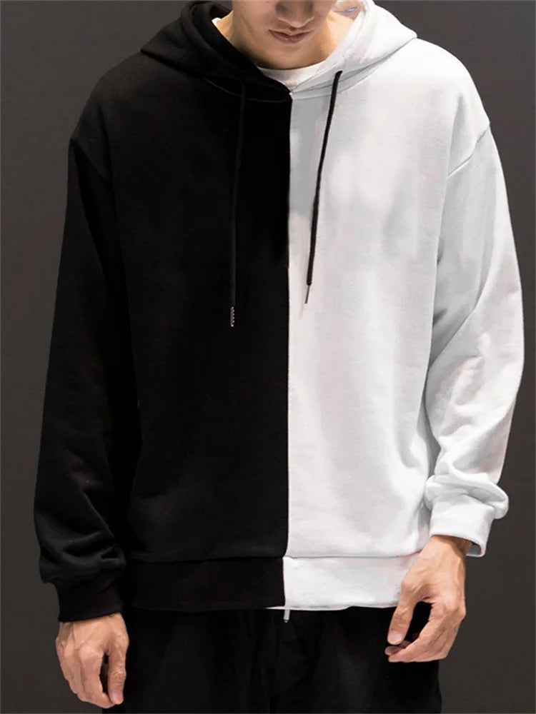Harajuku Sweatshirt Men Fashion Clothing Streetwear Hip Hop Patchwork Sweatshirts Casual Clothes For Men 2023 Brand New y2k tops