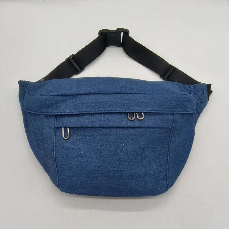 Fashion simple Waist Bags Unisex Canvas Chest packs Phone Pack Street Hip hop Belt Bag Large capacity Ladies Crossbody Chest Bag