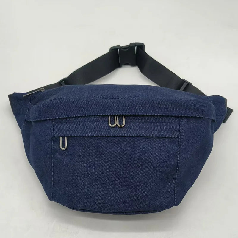 Fashion simple Waist Bags Unisex Canvas Chest packs Phone Pack Street Hip hop Belt Bag Large capacity Ladies Crossbody Chest Bag