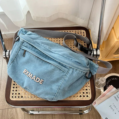 Fashion simple Waist Bags Unisex Canvas Chest packs Phone Pack Street Hip hop Belt Bag Large capacity Ladies Crossbody Chest Bag