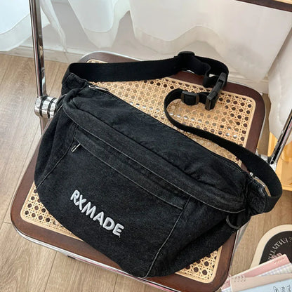 Fashion simple Waist Bags Unisex Canvas Chest packs Phone Pack Street Hip hop Belt Bag Large capacity Ladies Crossbody Chest Bag