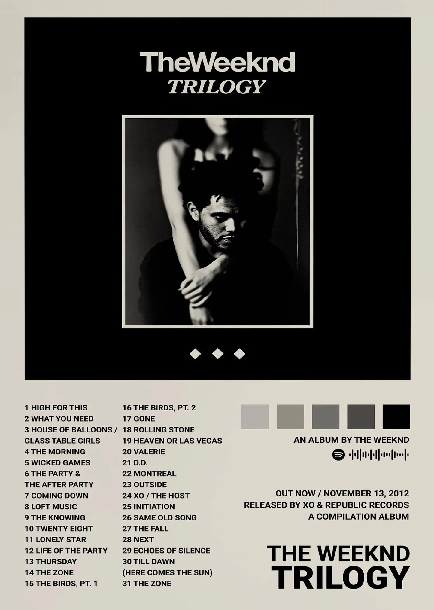 Music Album Star The Weeknd Hip Hop Posters Prints Canvas Painting Singer Wall Art Picture for Living Room Home Decoration Gift