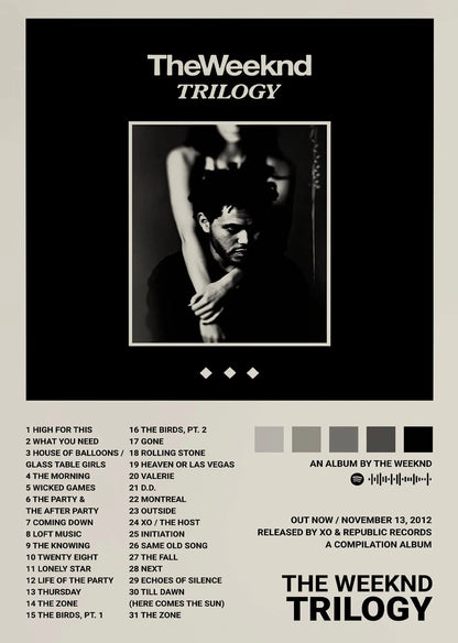 Music Album Star The Weeknd Hip Hop Posters Prints Canvas Painting Singer Wall Art Picture for Living Room Home Decoration Gift