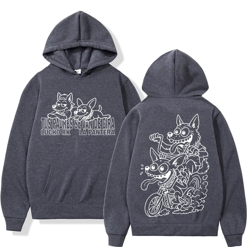 Rapper Lucho Rk La Pantera Ta Facil Album 2026 Tour Print Hoodie Men Women Gothic Punk Casual Sweatshirt Hip-hop Loose Pullover