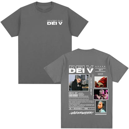 Rapper Dei V Quien Es Dei V? Tour 2025 T-shirts Men Women Vintage Hip Hop Music T-shirt Unisex O-Neck Oversized Cotton T Shirt