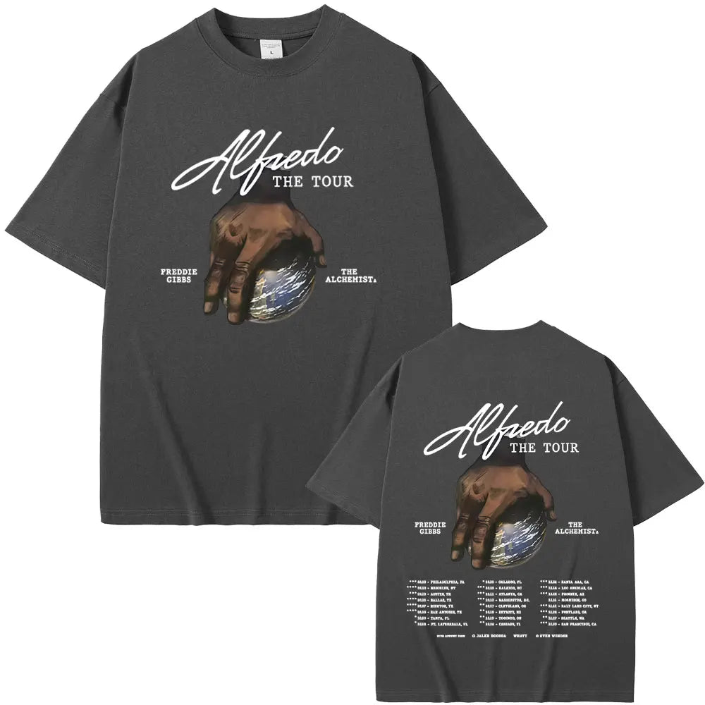 Rapper Freddie Gibbs and The Alchemist Alfredo The Tour 2025 T-shirt Men Women Hip Hop Fashion Pop Music T Shirts Short Sleeve