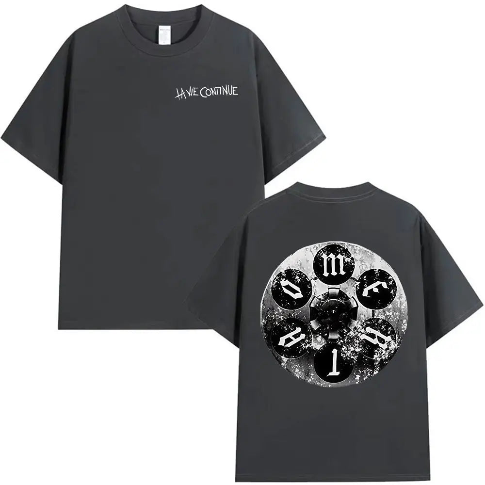 Rapper La Vie Continue Maes Album 2025 Merch T Shirts Men's Hip Hop Retro Style Short Sleeve T-shirt Pure Cotton Tees Streetwear